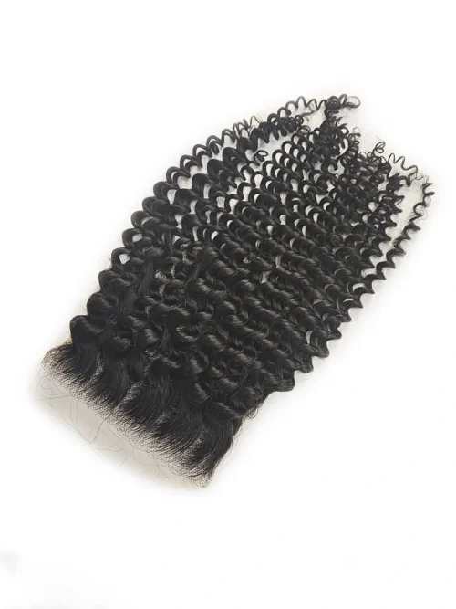 6x6 HD closure jerry curl hair style